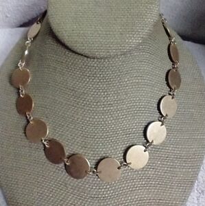 Goldtone disks toggle chain necklace